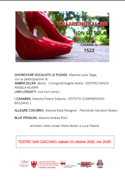 You are not alone Non sei sola Chiama il 1522